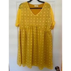 Women’s yellow polka dot summer dress